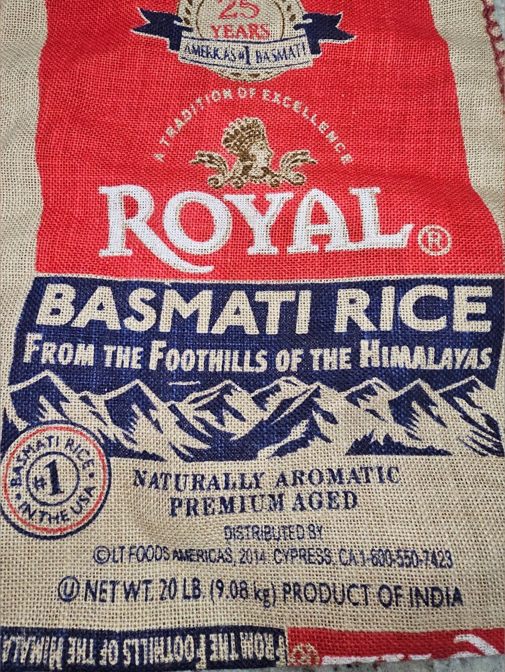 Royal Basmati Burlap Rice Tote Bag Reusable Eco Friendly - Picture 9 of 12